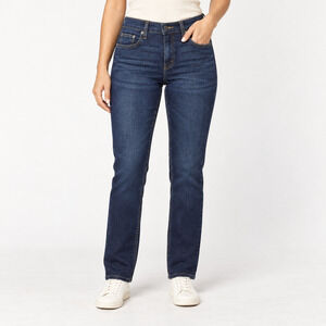 NWT George Slim Jeans Dark Wash 32x34 Sewn Tag Appr 32 Inseam Denim Straight Leg